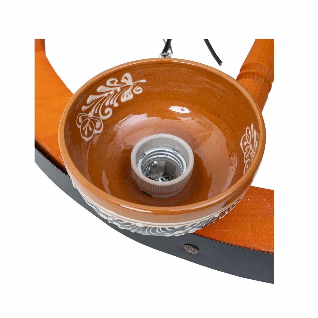 Lustra premium din lemn cu 5 castroane, diametru 59 cm, maro