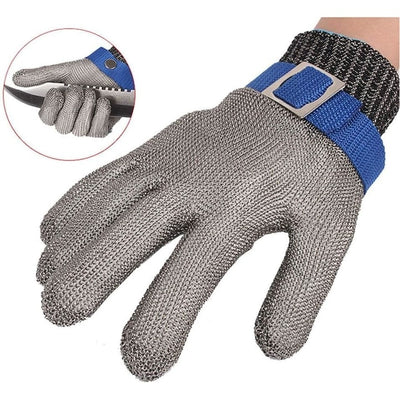 Manusi de protectie, din zale de inox, rezistente la taieturi, intepaturi, ajustabile, unisex, gri