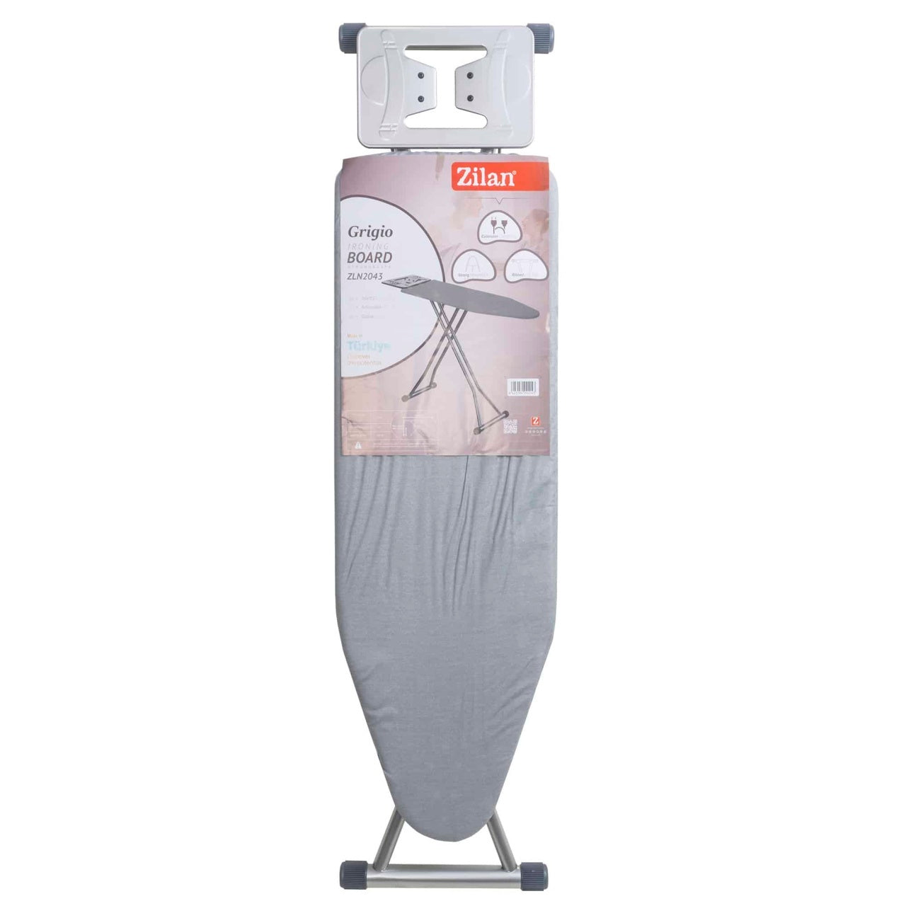 Masa de calcat cu cadru metalic, priza si suport pentru fier, 112x36x107cm