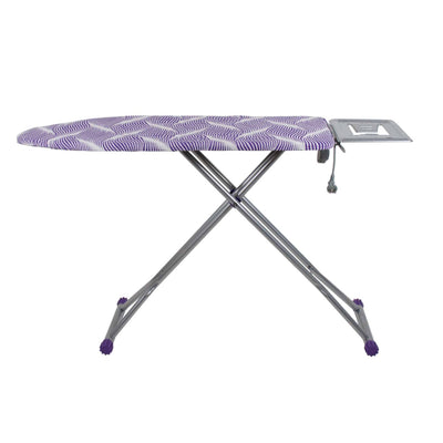 Masa de calcat cu cadru metalic si priza, blat 114x38 cm, stabila si practica