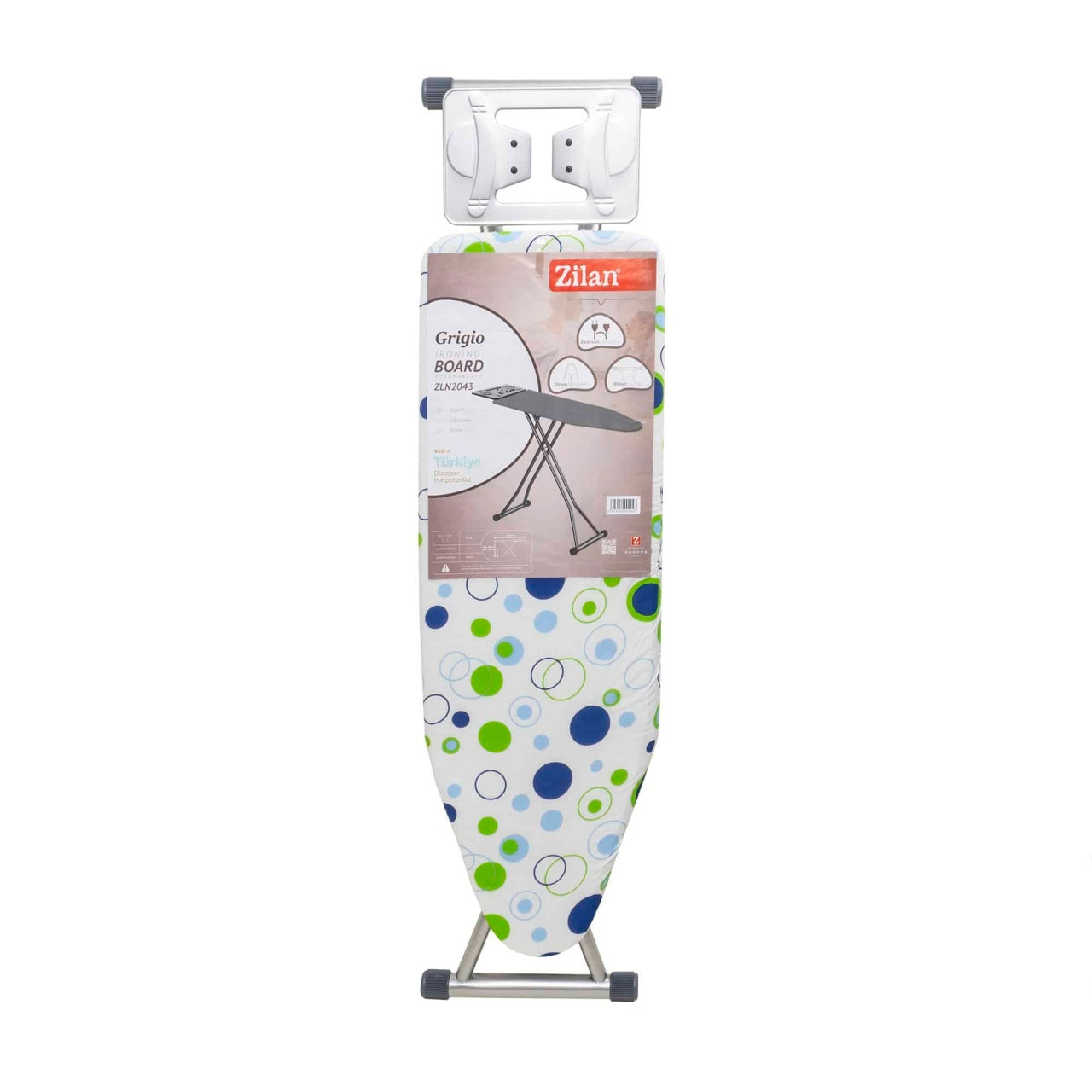 Masa de calcat cu cadru metalic si priza, suprafata 112x36x107 cm