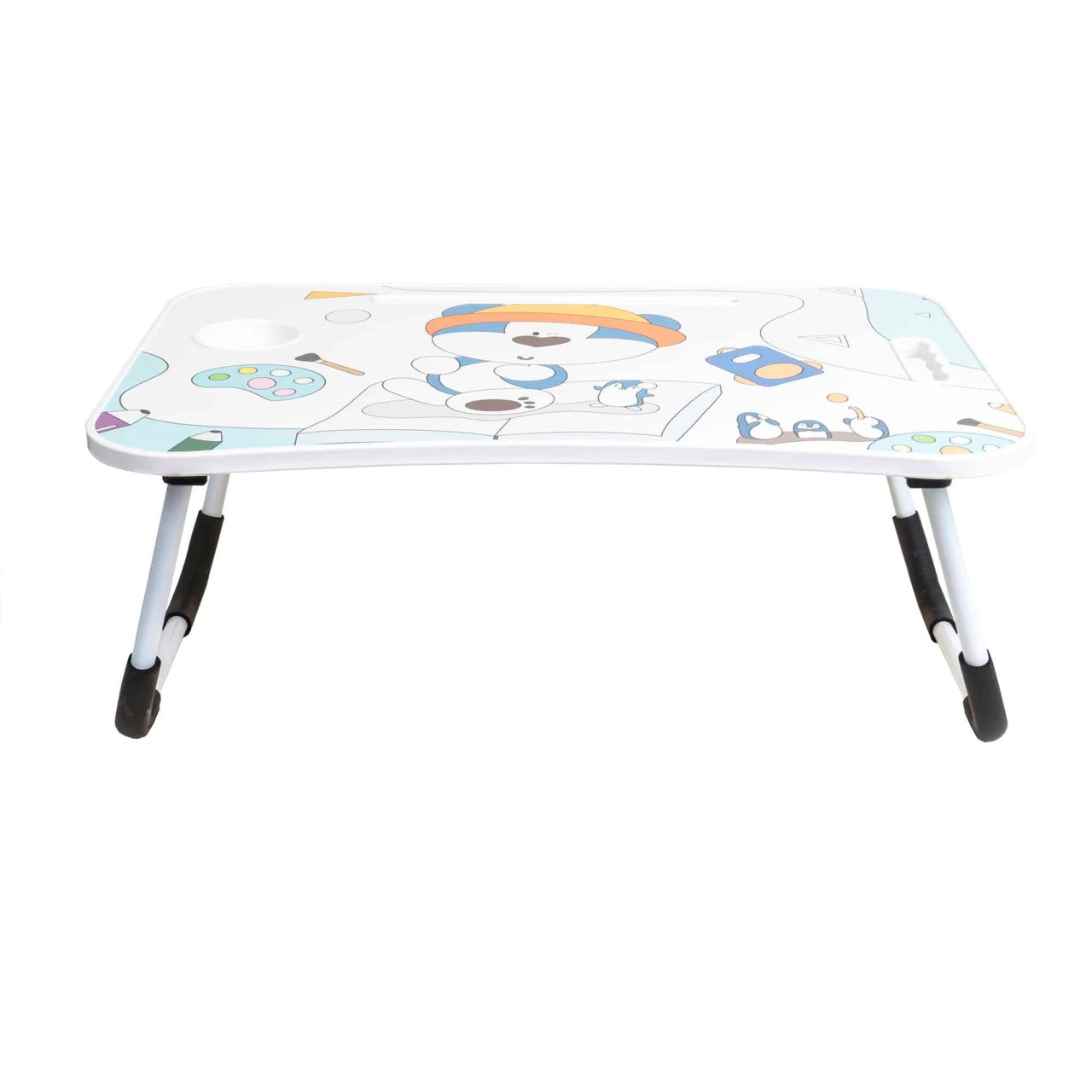 Masa pliabila laptop 60x40x26cm cu suport tableta, albastru