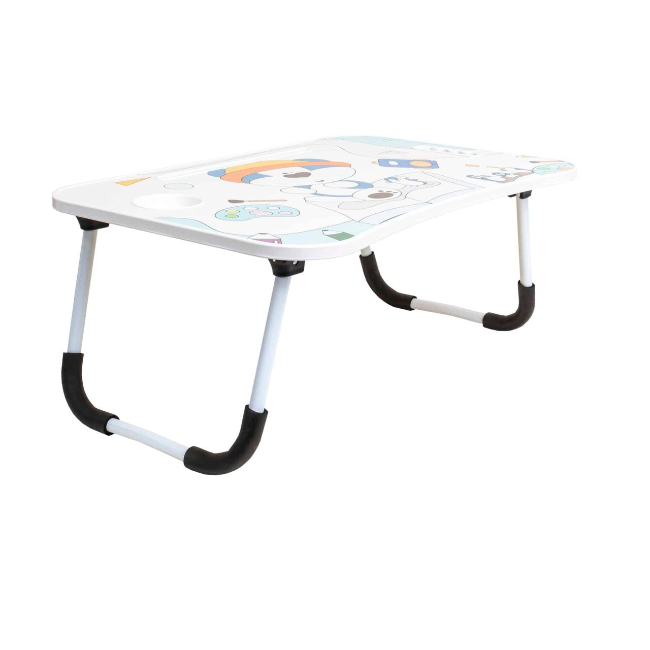 Masa pliabila laptop 60x40x26cm cu suport tableta, albastru