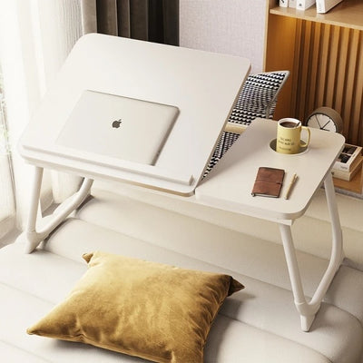 Masa pliabila pentru laptop, cu suport pentru pahar, reglabila pe inaltime 5 pozitii, dimensiuni 55.3 x 24 x 32 cm, greutatea maxima suportata 45 kg, alb