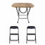 Masa plianta cu blat MDF 50x80x75 cm si 2 scaune bucatarie pliabile metalice