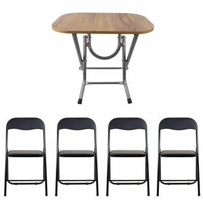 Masa plianta cu blat MDF 50x80x75 cm si 4 scaune pliabile pentru bucatarie