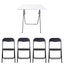 Masa plianta cu blat MDF 60x60x72cm alb + 4 scaune pliabile pentru bucatarie