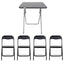 Masa plianta cu blat MDF 60x60x72cm negru + 4 scaune pliabile bucatarie