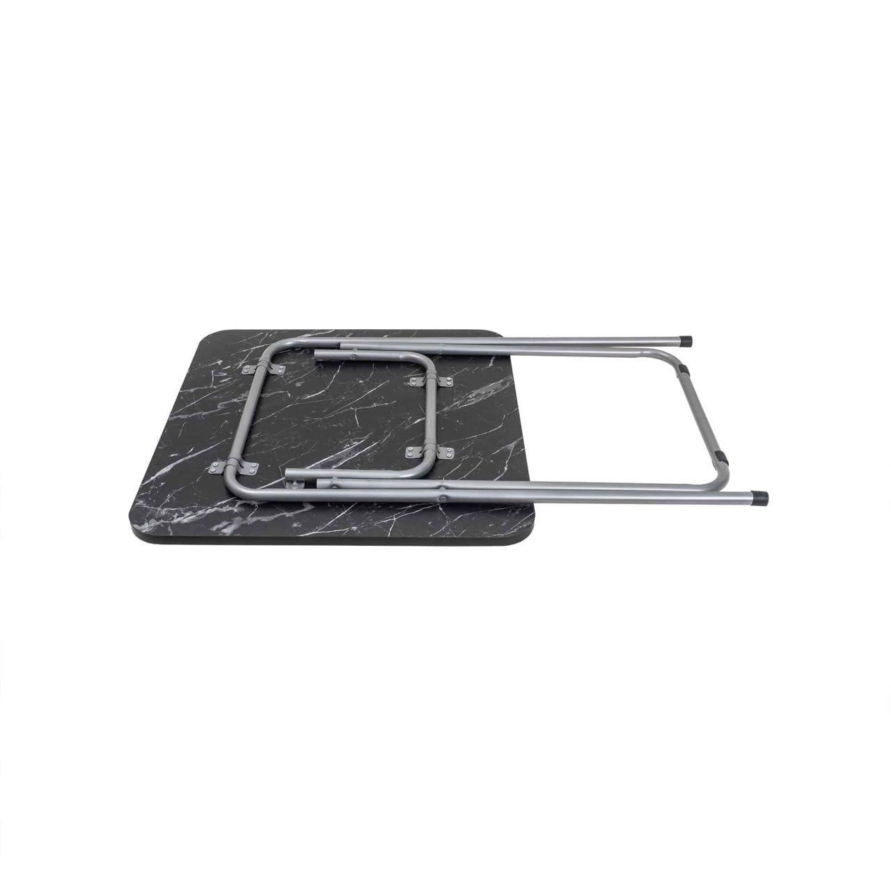 Masa plianta cu blat MDF 60x60x72cm negru + 4 scaune pliabile bucatarie
