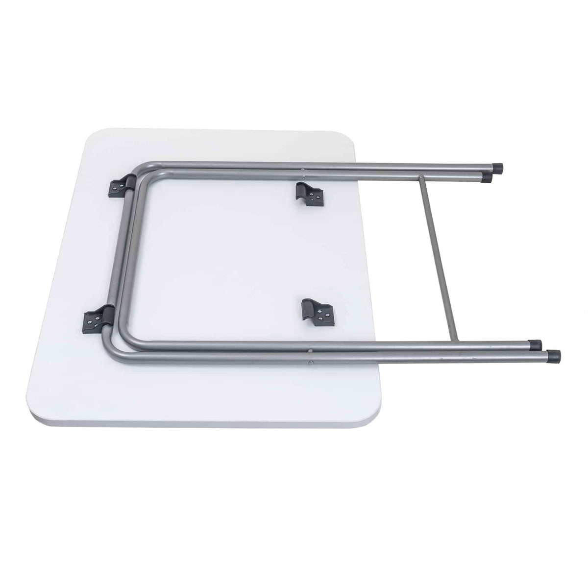 Masa plianta cu blat MDF, 60x80x70 cm, picioare metalice, culoare alba