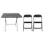 Masa plianta cu blat MDF 60x80x70cm negru + 2 scaune bucatarie pliabile