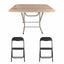 Masa plianta cu blat MDF 70x120x73 cm + 2 scaune bucatarie pliabile metalice