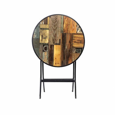 Masa plianta rotunda cu blat MDF, 60x60 cm, inaltime 70 cm