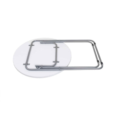 Masa plianta rotunda cu blat MDF, 60x65 cm, culoare alba