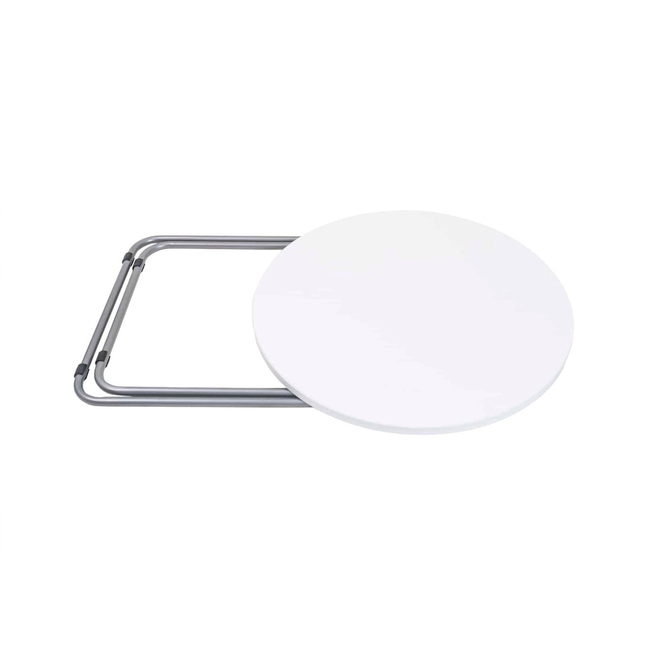 Masa plianta rotunda cu blat MDF, 60x65 cm, culoare alba