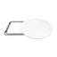 Masa plianta rotunda cu blat MDF, 70x70 cm, picioare metalice albe