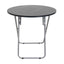 Masa plianta rotunda cu blat MDF 70x70 cm, picioare metalice negre