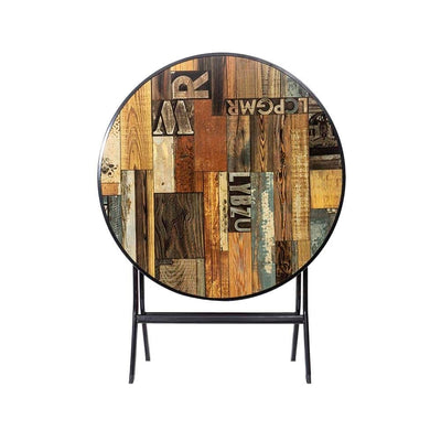Masa plianta rotunda cu blat MDF, 80x80 cm, inaltime 70 cm