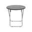 Masa plianta rotunda MDF 60x65 cm negru cu 4 scaune pliabile pentru bucatarie