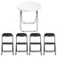Masa plianta rotunda MDF 60x65cm alba cu 4 scaune bucatarie pliabile