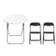 Masa plianta rotunda MDF 60x65cm alba plus 2 scaune bucatarie pliabile