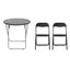 Masa plianta rotunda MDF 60x65cm neagra cu 2 scaune pliabile bucatarie