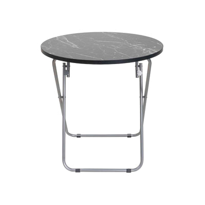 Masa plianta rotunda MDF 60x65cm neagra cu 2 scaune pliabile bucatarie