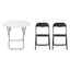 Masa plianta rotunda MDF 70x70cm alba cu 2 scaune pliabile pentru bucatarie sau camping