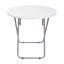 Masa plianta rotunda MDF 70x70cm alba cu 2 scaune pliabile pentru bucatarie sau camping