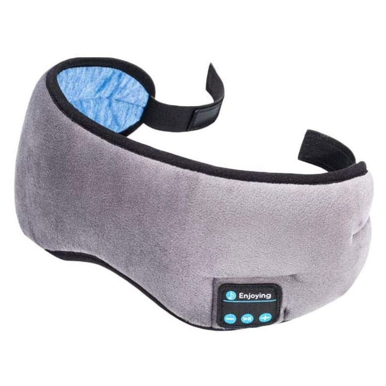 Masca de noapte bluetooth Midy, casti incorporate, bass puternic, sunet clar, suporta apeluri telefonice, versiune bluetooth 5.0, microfon incorporat, material moale si confortabil, panou de control usor accesibil, Gri