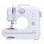 Masina de cusut, cu 12 modele de cusaturi, cu accesorii, gradat cu centimetrii, compact si portabil, alb/roz