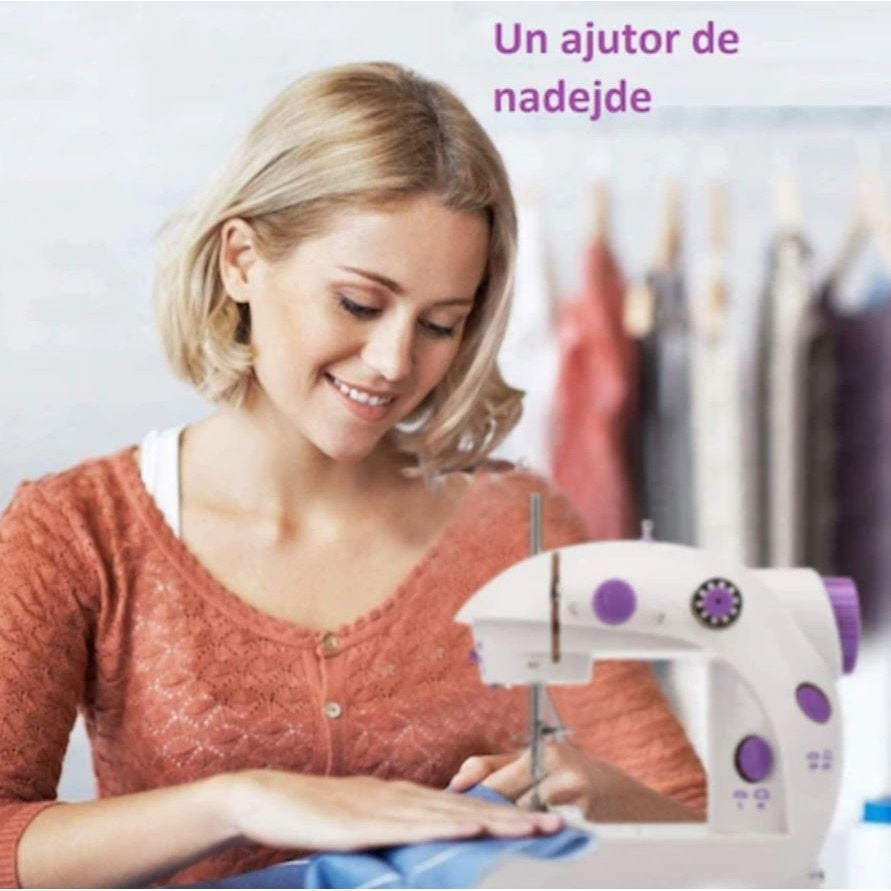 Masina de cusut electrica FOXMAG24® 4 in 1, portabila, Alba
