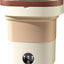 Masina de spalat pliabila 10,5L, cu centrifuga, pliabila, portabila, semiautoamata, alb/roz