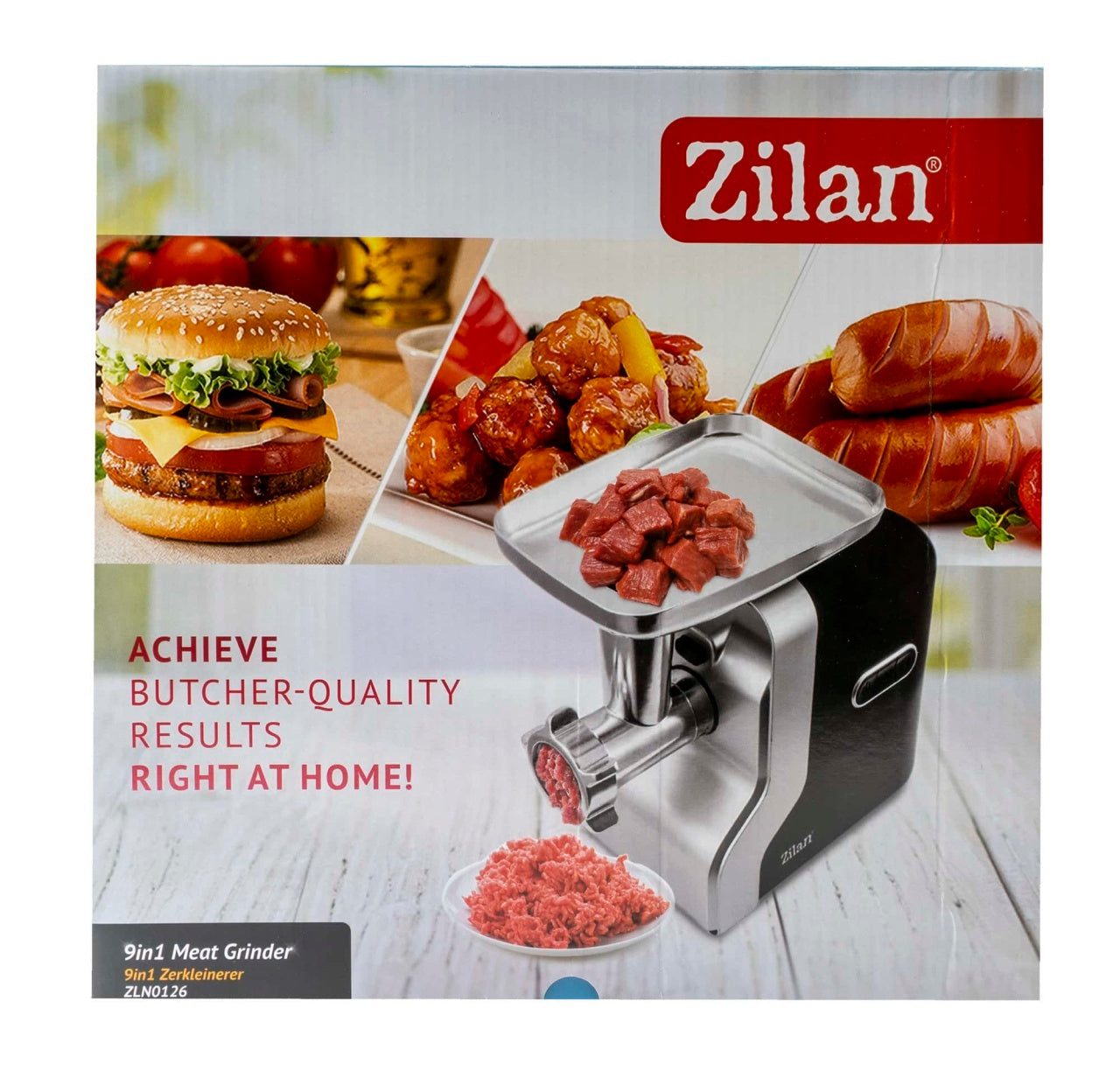 Masina de tocat carne multifunctionala, 2100W, 3 viteze, negru/gri