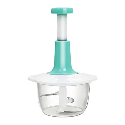Masina de tocat manuala, pentru legume si carne, capacitate 700ml, din plastic si aluminiu, alb/verde