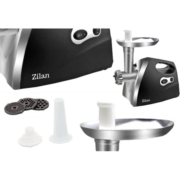 Masina de tocat si puere 1200W cu tava si panou inox, accesorii pentru carnati