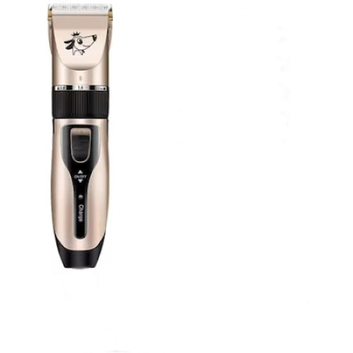 Masina de tuns animale, FOXMAG24, cu functie wireless, lame ceramice, 4 tipuri de pieptane, buton ON-OFF, auriu