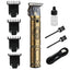 Masina de tuns, cu lame din inox, cu precizie pentru barba si conturare, fara fir, incarcare USB, auriu