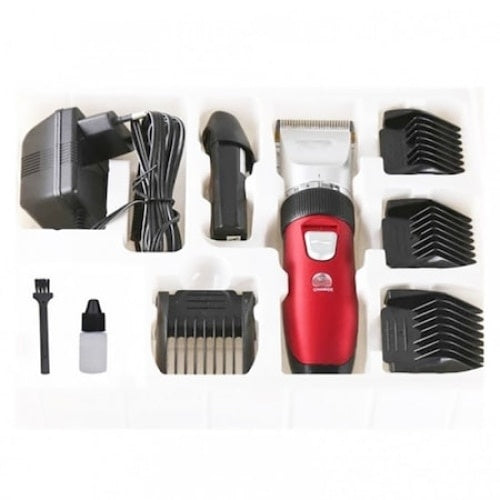 Masina de tuns profesionala FOXMAG24, cu accesorii incluse, rosu