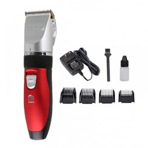 Masina de tuns profesionala FOXMAG24, cu accesorii incluse, rosu