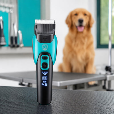 Mașină de Tuns Animale VGR V-208, Lamă Ceramică, LED, Turcoaz – imagine 2
