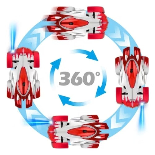 Masinuta cu telecomanda, antigravitationala, care urca pe pereti si tavan, rotatie 360°, interactiva, gri/rosu