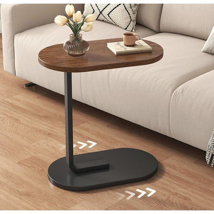 Masuta de cafea, din lemn si metal, dimensiuni 45x30x60 cm, moderna si minimalista, usor de transportat, maro/negru