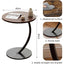 Masuta de cafea, din metal si lemn, rotunda, dimensiuni 40 x 40 x 60 cm, pentru living si bucatarie, maro/negru