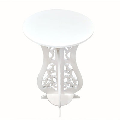 Masuta de cafea, fixa, din MDF, cu elemente decorative, dimensiuni 44 X 26 cm, alb