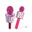 Microfon karaoke FOXMAG24, profesional cu boxa inclusa, SD Card, USB, AUX, Pink
