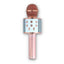 Microfon karaoke, Wireless, Bluetooth, Boxa incorporata, 2600 mAh, Auriu rose/Argintiu