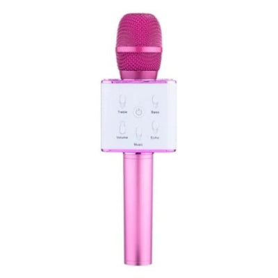 Microfon patrat FOXMAG24 cu boxa incorporata, 3W, iOS, Android, culoarea roz