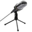 Microfon profesional pentru statiile radio, karaoke si studiourile de inregistrare, dispune de trepied pliabil, lungime cablu 1.8 metri, negru