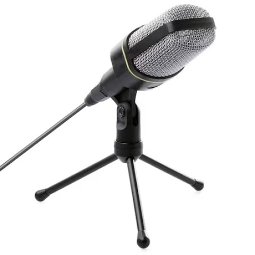 Microfon profesional pentru statiile radio, karaoke si studiourile de inregistrare, dispune de trepied pliabil, lungime cablu 1.8 metri, negru